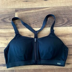 Victoria Secret Sport Zip Up High Support Sports Bra Black 36 C